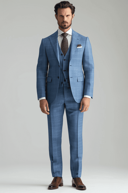 Powder Blue Cashmere Blend Suit — Custom Made to Measure