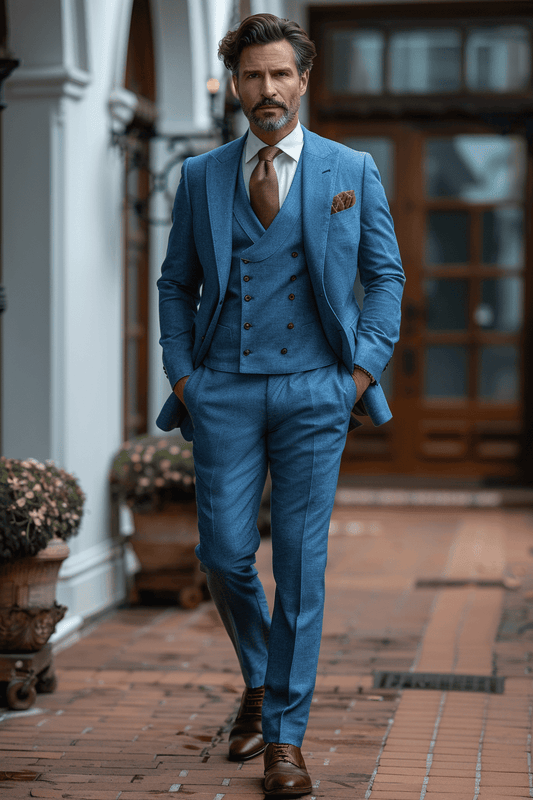 Powder Blue Velvet Graduation Suit — Custom Made to Measure