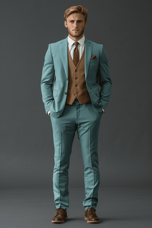 Powder Blue Wool Graduation Suit — Custom Made to Measure