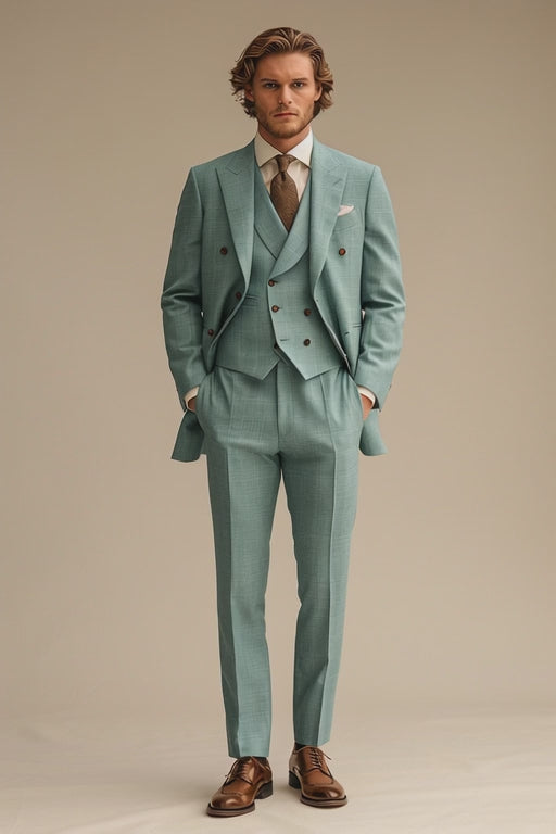 Light Blue Flannel Suit — Custom Made to Measure