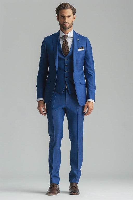 Cobalt Blue Cotton Graduation Suit — Custom Made to Measure