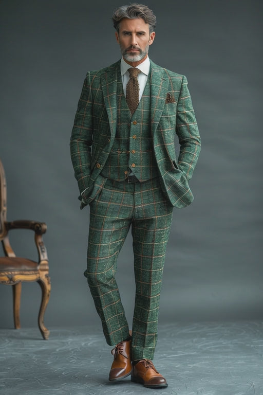 Green Flannel Suit — Custom Made to Measure