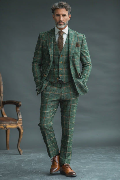 Green Flannel Suit — Custom Made to Measure