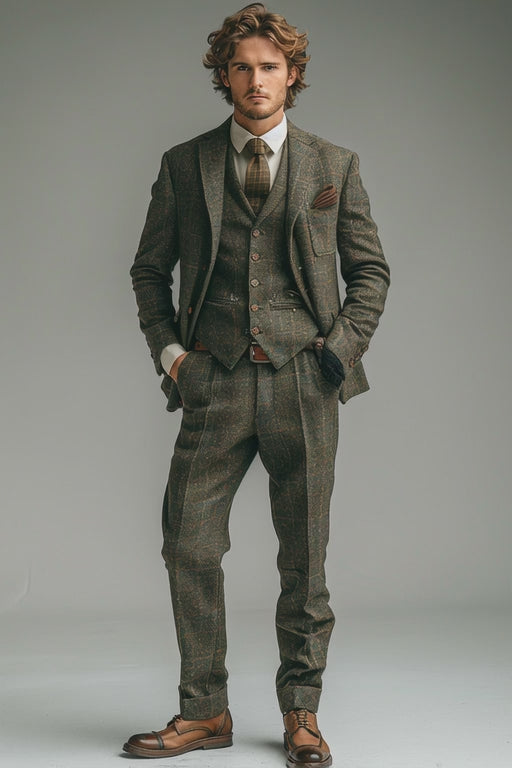 Olive Cotton Graduation Suit — Custom Made to Measure
