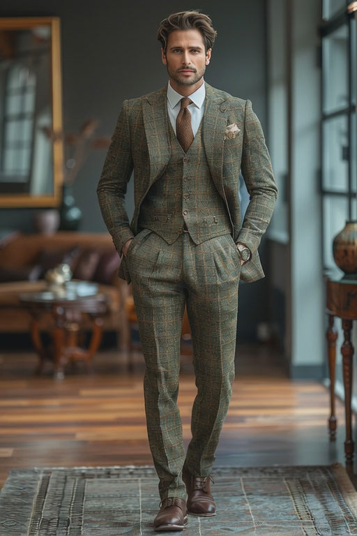 Pistachio Flannel Suit — Custom Made to Measure