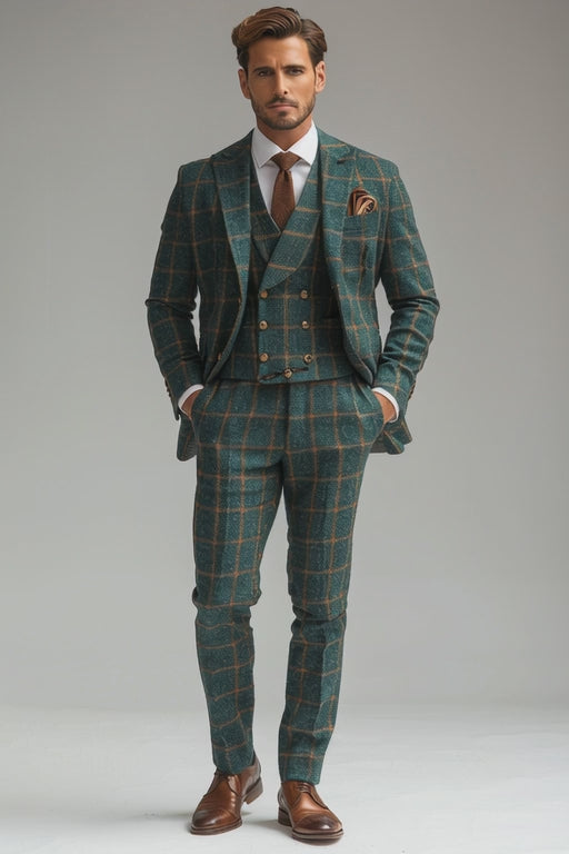 Teal Flannel Suit — Custom Made to Measure