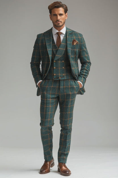 Teal Flannel Suit — Custom Made to Measure