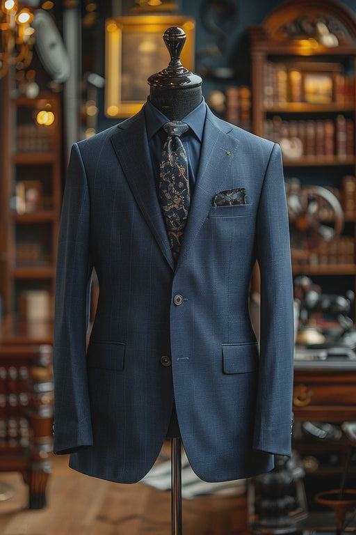 Men’s Navy Wool Suit – Tailored Fit | Timeless Formal & Business Wear