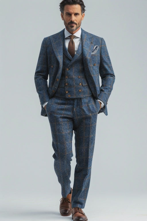 Slate Blue Cotton Graduation Suit — Custom Made to Measure
