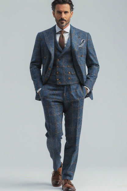 Slate Blue Cotton Graduation Suit — Custom Made to Measure