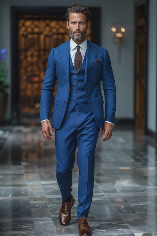 Royal Blue Cotton Graduation Suit — Custom Made to Measure
