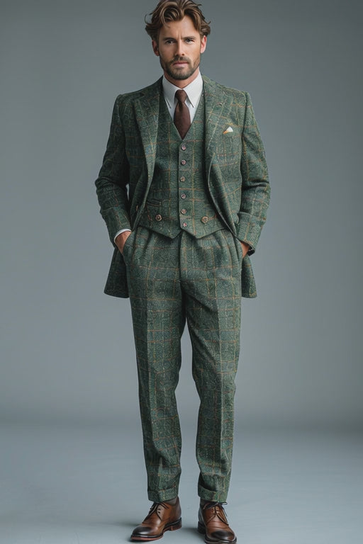 Sage Green Flannel Suit — Custom Made to Measure