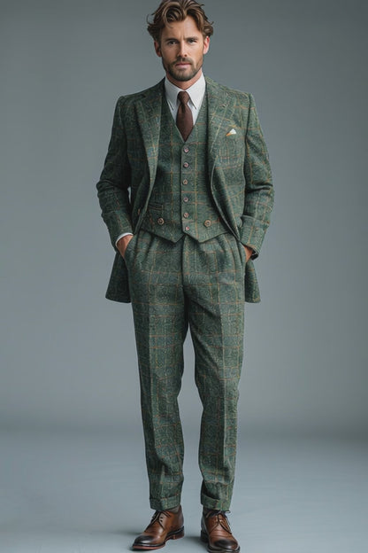 Sage Green Flannel Suit — Custom Made to Measure