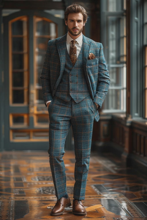 Sky Blue Flannel Suit — Custom Made to Measure
