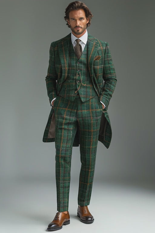 Emerald Green Flannel Suit — Custom Made to Measure