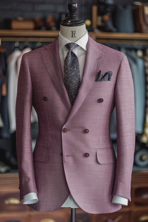 Men's Pink Linen Suit — Custom Made to Measure | SuitedNoir — 1