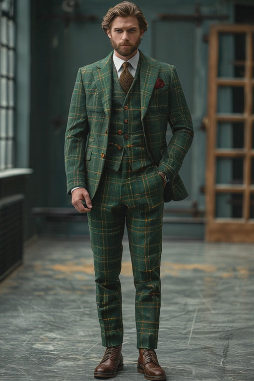 Forest Green Flannel Suit — Custom Made to Measure