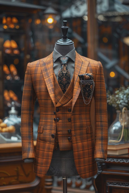 Men's Tan Wool Suit — custom made to measure men's suit by SuitedNoir