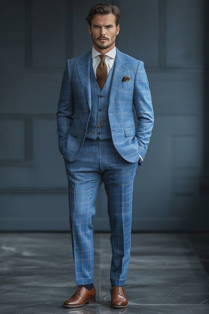 Powder Blue Flannel Suit — Custom Made to Measure