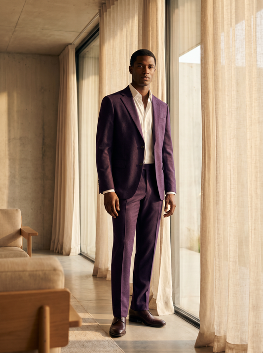 Purple Flannel Suit — Custom Made to Measure - front view