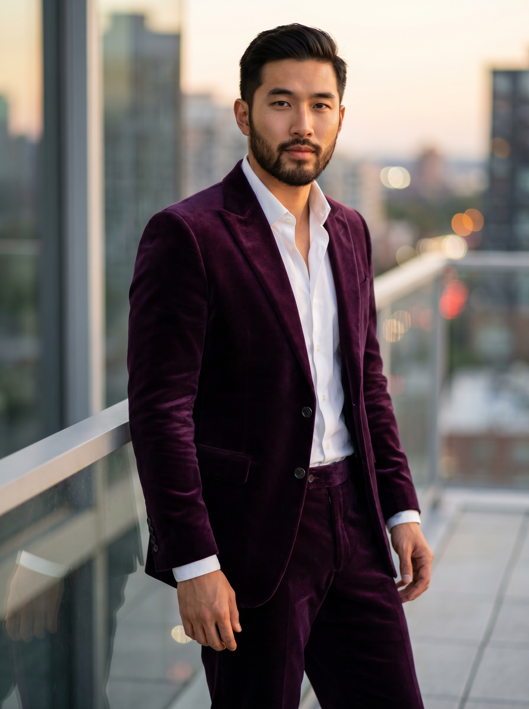 Purple Velvet Suit — Custom Made to Measure - front view