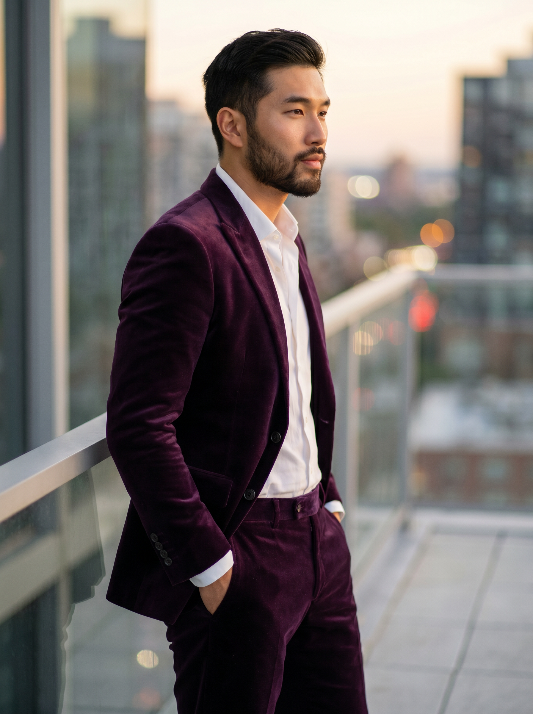 Purple Velvet Suit — Custom Made to Measure - side view