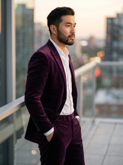 Purple Velvet Suit — Custom Made to Measure - side view
