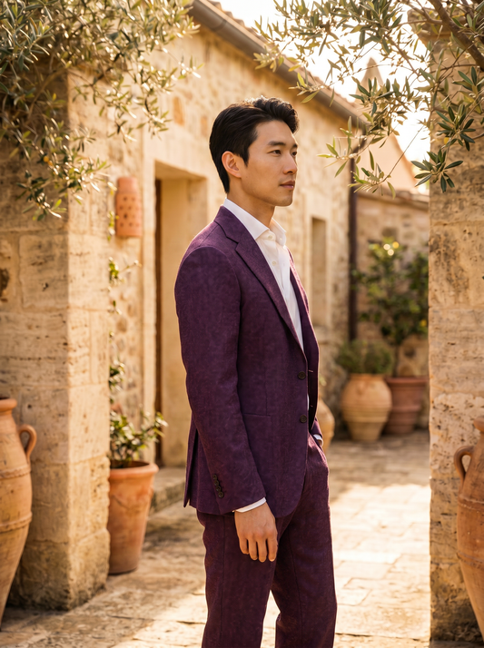 Purple Wool Suit — Custom Made to Measure - side view