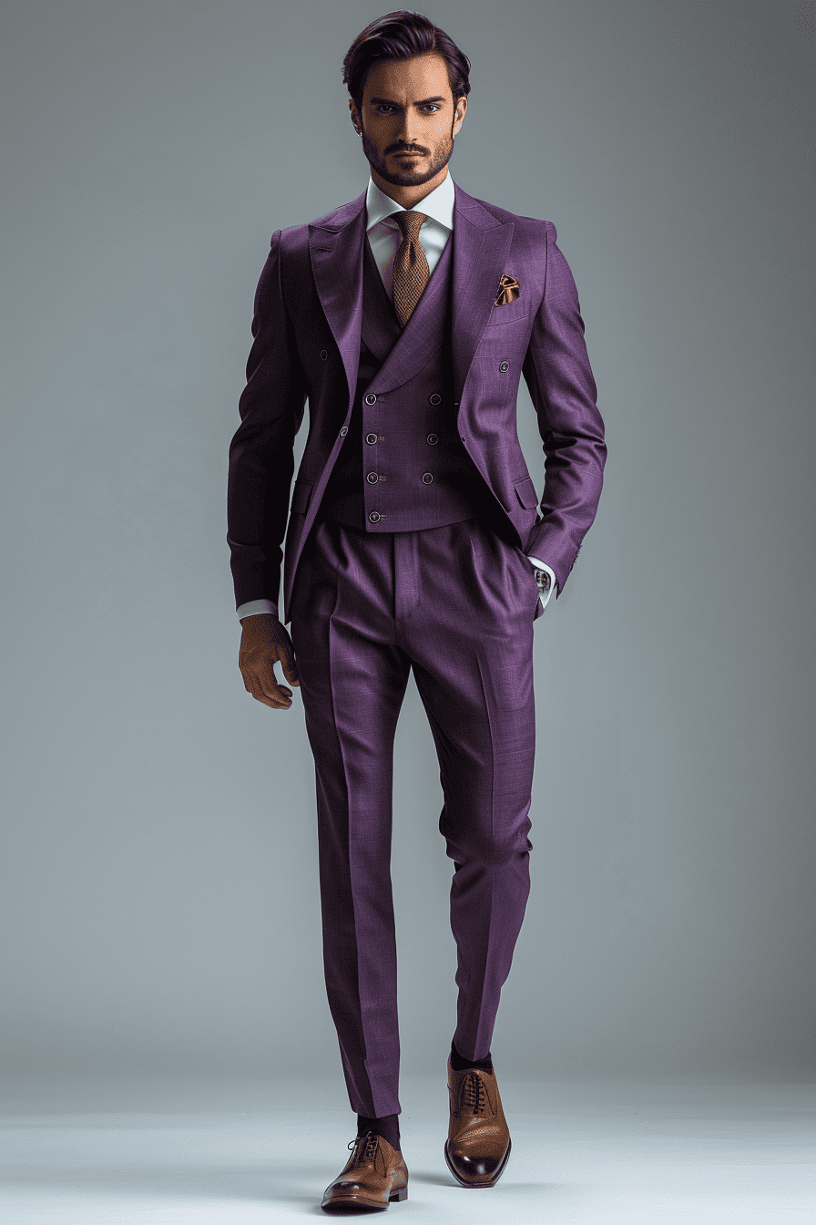 Purple Cotton Graduation Suit — Custom Made to Measure