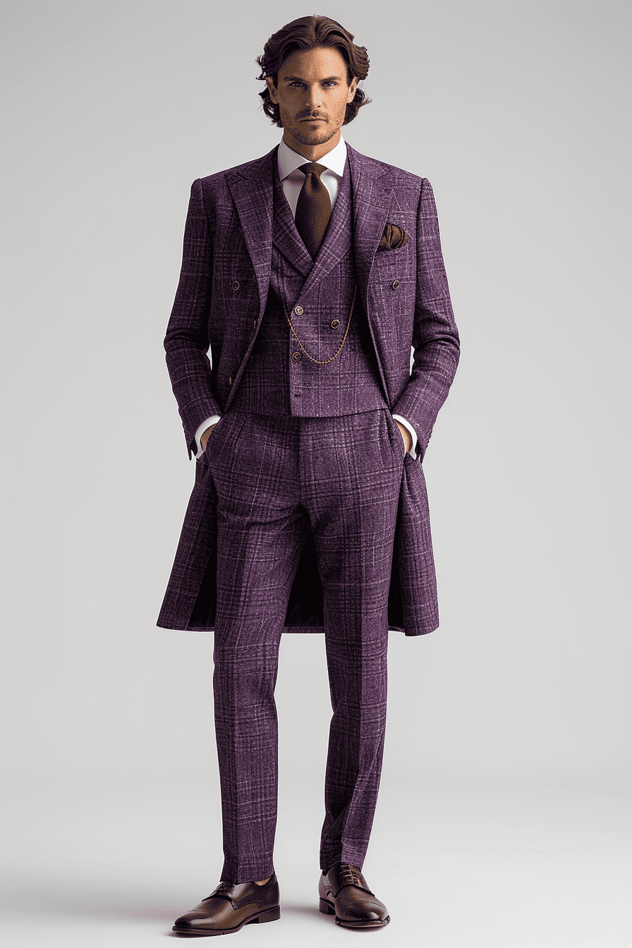 Purple Cashmere Blend Suit — Custom Made to Measure