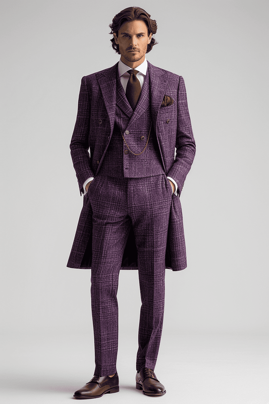 Purple Cashmere Blend Suit — Custom Made to Measure