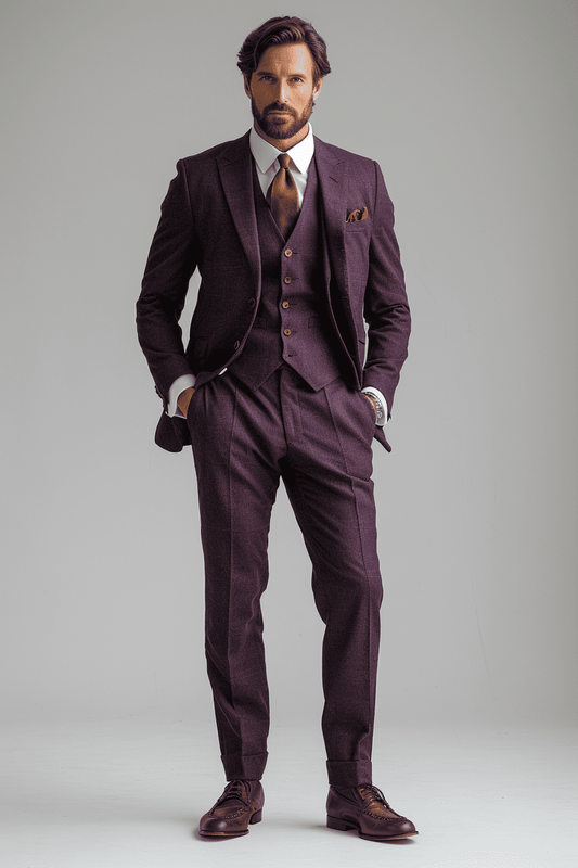 Purple Cotton Father of the Bride Suit — Custom Made