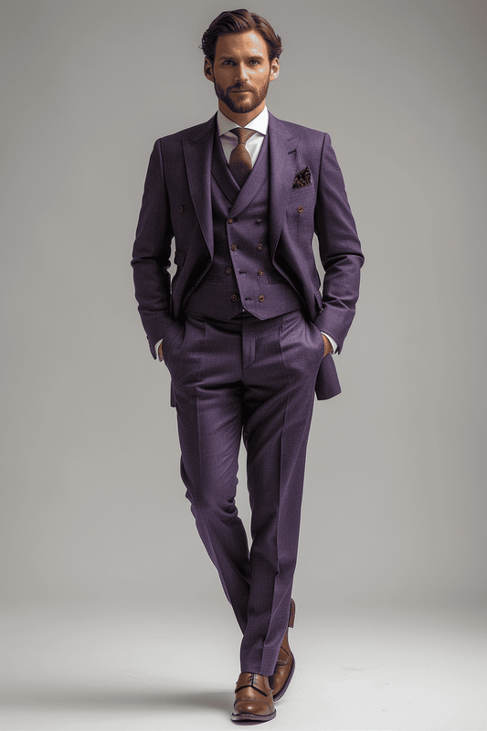 Purple Linen Graduation Suit — Custom Made to Measure