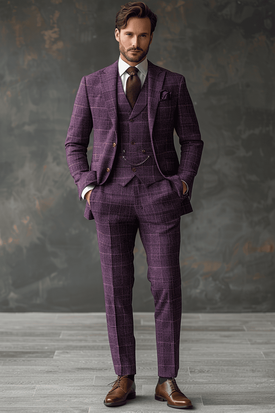 Purple Wool Graduation Suit — Custom Made to Measure