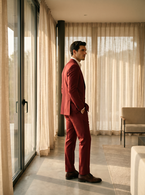 Red Wool Suit — Custom Made to Measure — 2