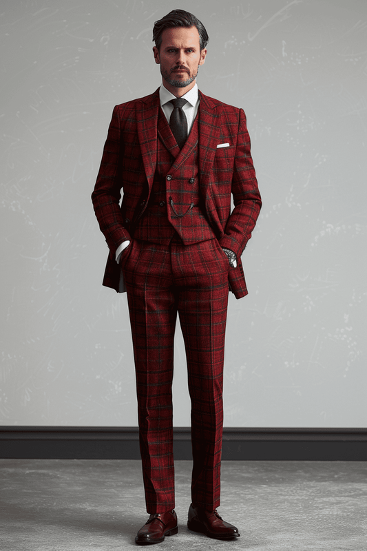 Red Flannel Suit — Custom Made to Measure