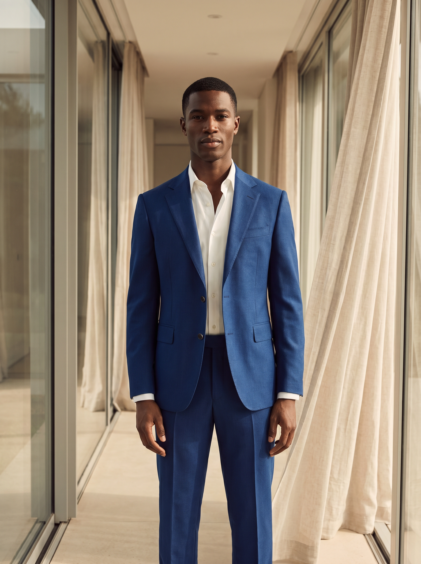 Royal Blue Wool Suit — Custom Made to Measure - front view