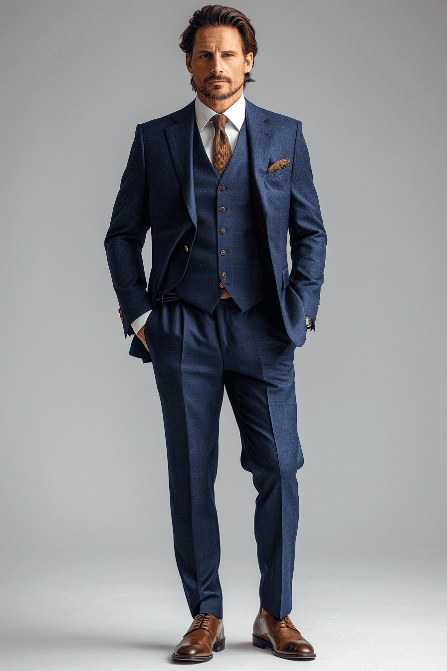Royal Blue Cotton Graduation Suit — Custom Made to Measure