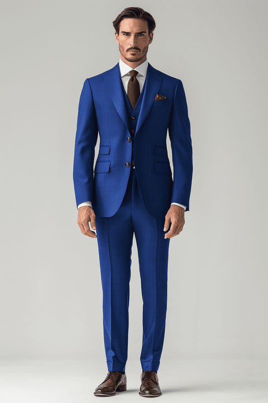 Royal Blue Cashmere Blend Suit — Custom Made to Measure