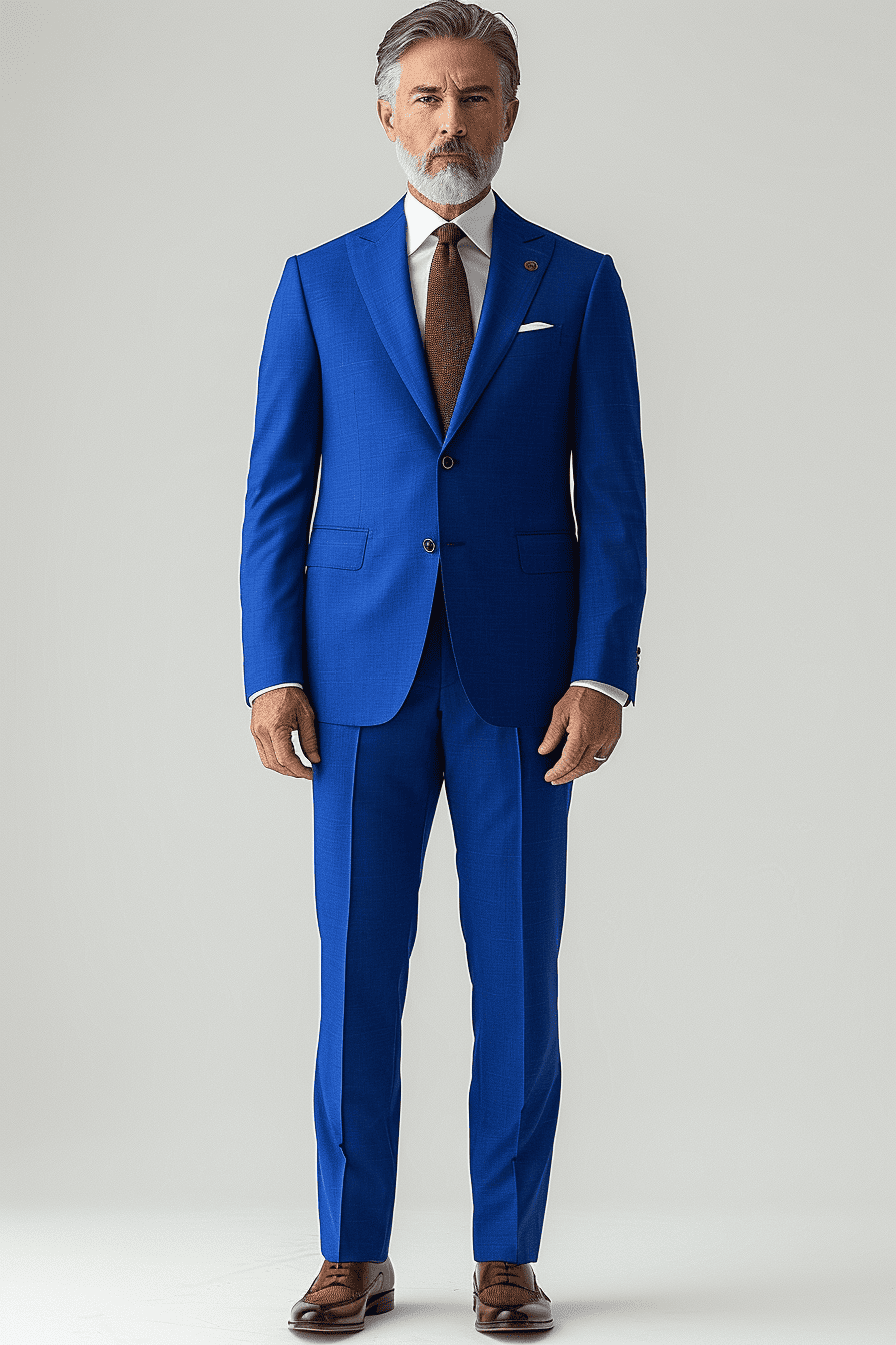 Royal Blue Cotton Father of the Bride Suit — Custom Made
