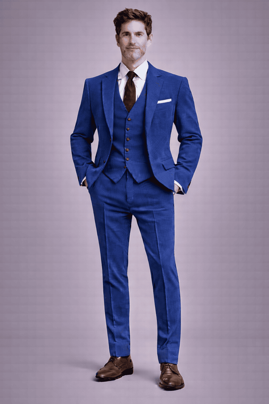 Royal Blue Linen Father of the Bride Suit — Custom Made