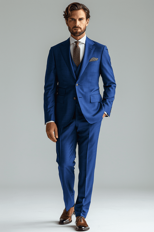 Royal Blue Silk Blend Father of the Bride Suit — Custom Made