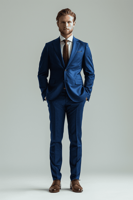 Royal Blue Wool Graduation Suit — Custom Made to Measure