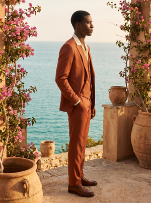 Rust Silk Blend 3-Piece Suit — Custom Made to Measure — 2