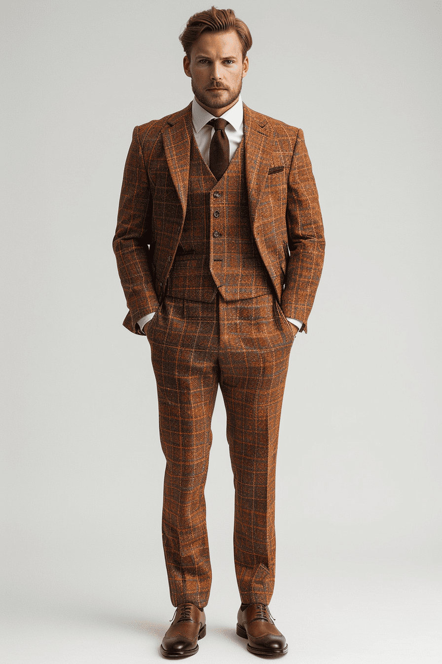 Rust Flannel Suit — Custom Made to Measure