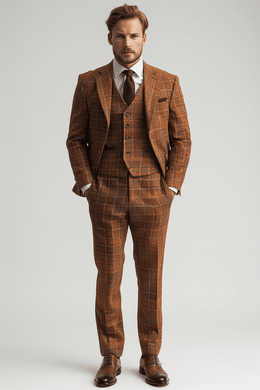 Rust Flannel Suit — Custom Made to Measure