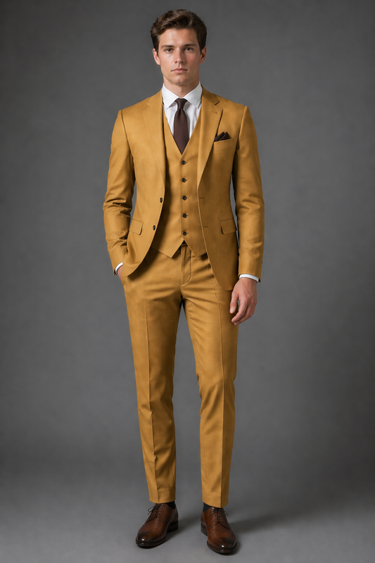 Rust Linen Father of the Bride Suit — Custom Made