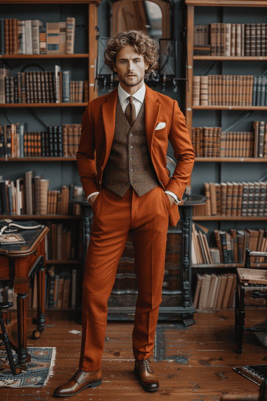 Rust Silk Blend Father of the Bride Suit — Custom Made