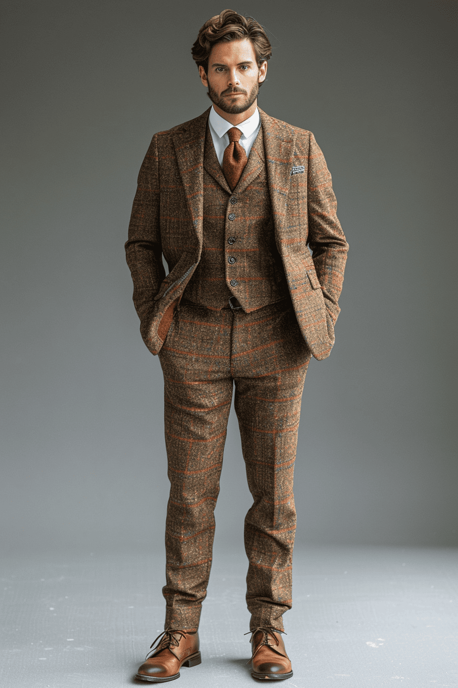 Rust Tweed Suit — Custom Made to Measure