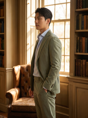 Sage Green Cotton Suit — Custom Made to Measure — 2